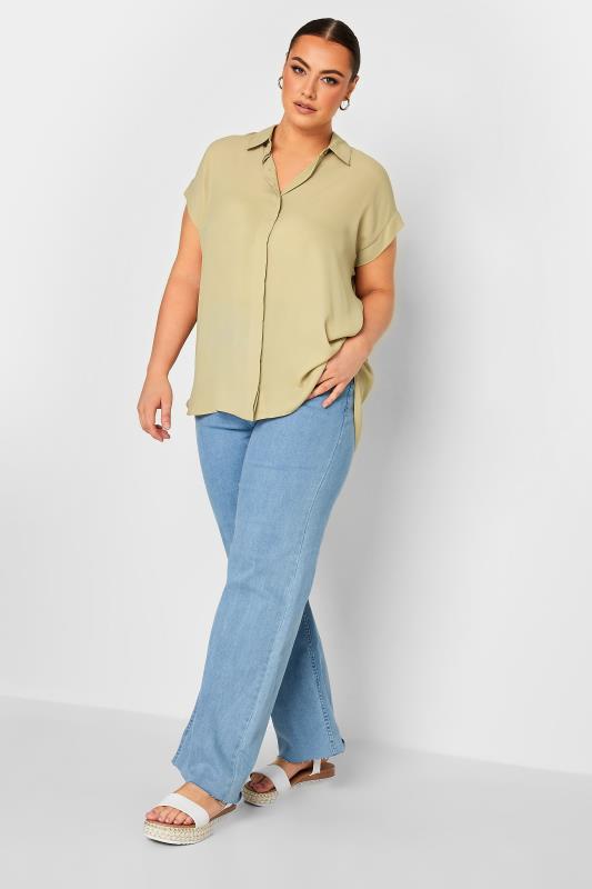 YOURS Plus Size Stone Brown Short Sleeve Shirt | Yours Clothing 2