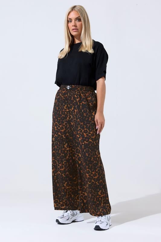  LIMITED COLLECTION Curve Brown Leopard Boxer Waist Trousers