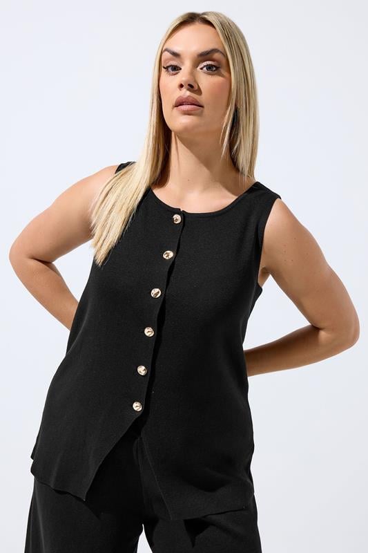 LIMITED COLLECTION Curve Black Compact Knitted Waistcoat