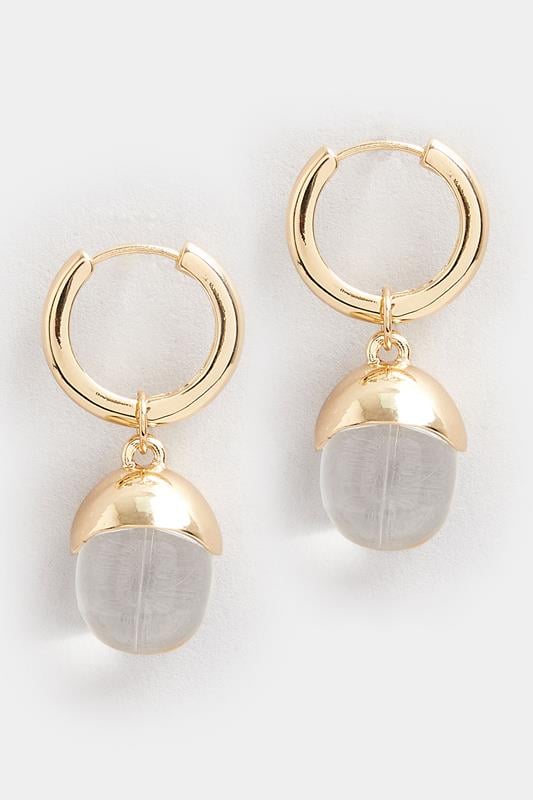  Yours Gold Tone Gem Drop Hoop Earrings
