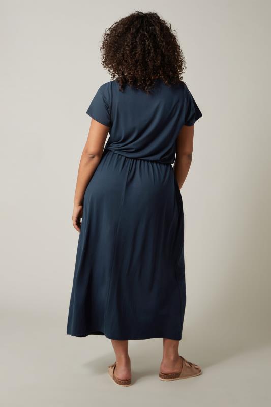 EVANS Plus Size Navy Blue Maxi Dress | Evans  3