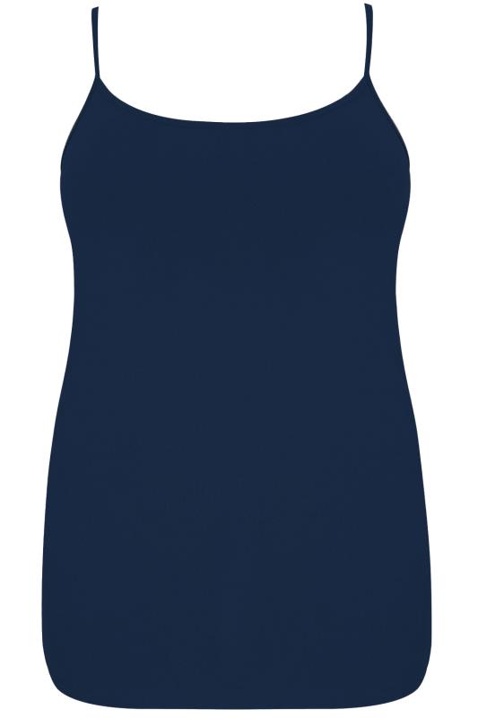  3 PACK Plus Size Black & Navy Blue Cami Tops | Yours Clothing  12