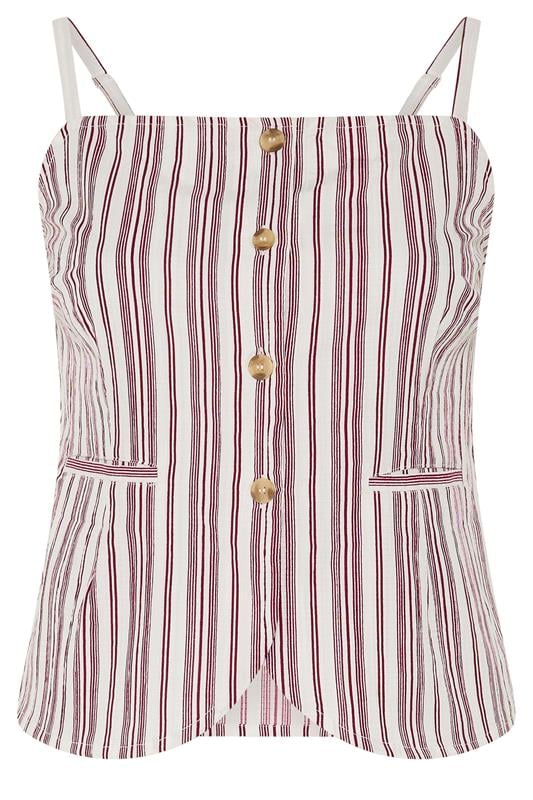 LIMITED COLLECTION Plus Size Red & White Stripe Strappy Waistcoat | Yours Clothing 5
