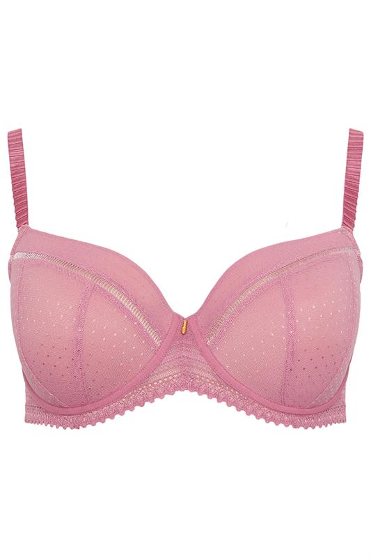 YOURS Plus Size Pink Lace Underwired Padded Bra | Yours Clothing  5
