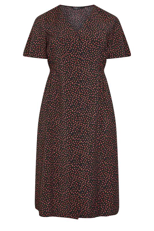 YOURS Plus Size Black Floral Tea Dress | Yours Clothing 5