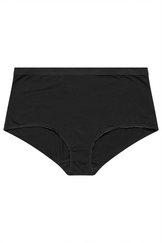 YOURS 5 PACK Plus Size Pink & Black Stretch Cotton Full Briefs | Yours Clothing  11