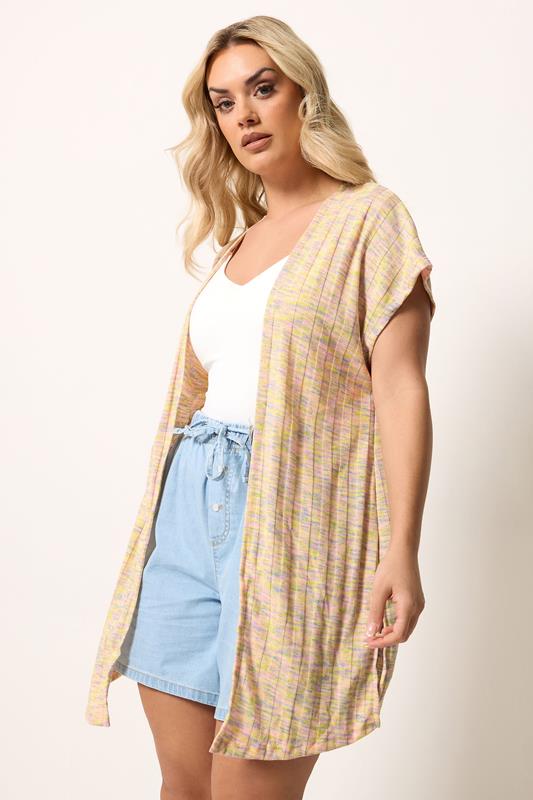  YOURS Curve Pink Ribbed Cardigan