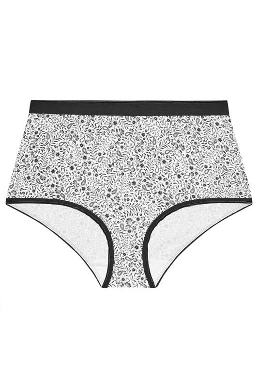 YOURSET 5 PACK Plus Size Black Paisley Print Full Briefs | Yours Clothing 7