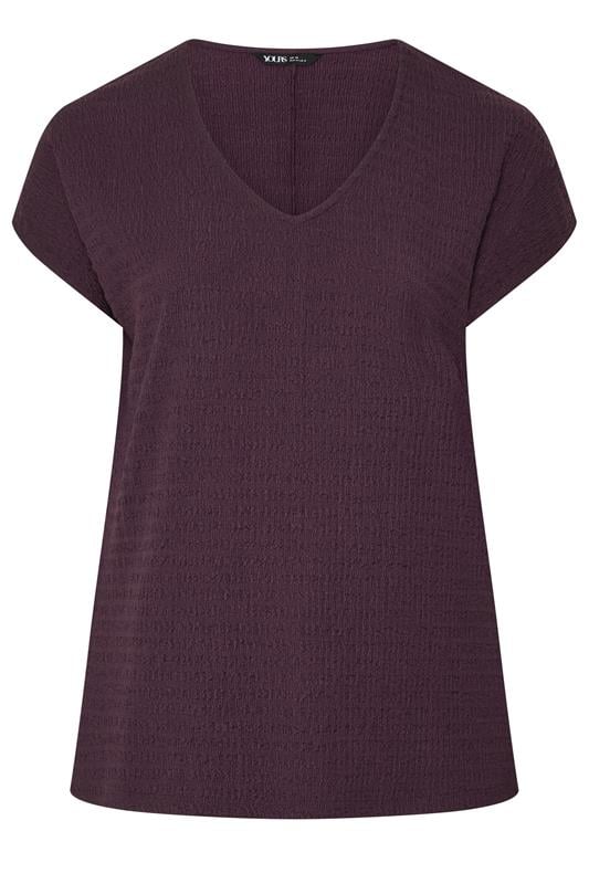 YOURS Plus Size Purple Textured T-Shirt | Yours Clothing 6