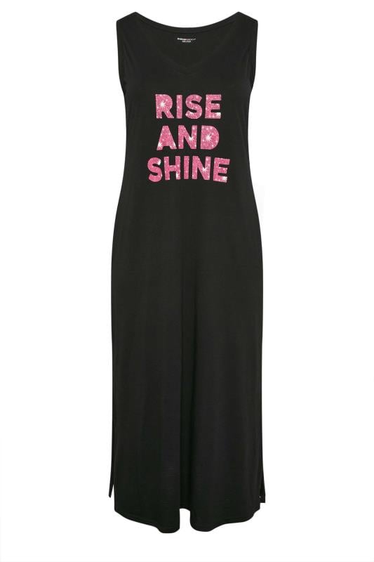 Evans Black 'Rise and Shine' Print Maxi Nightdress 1