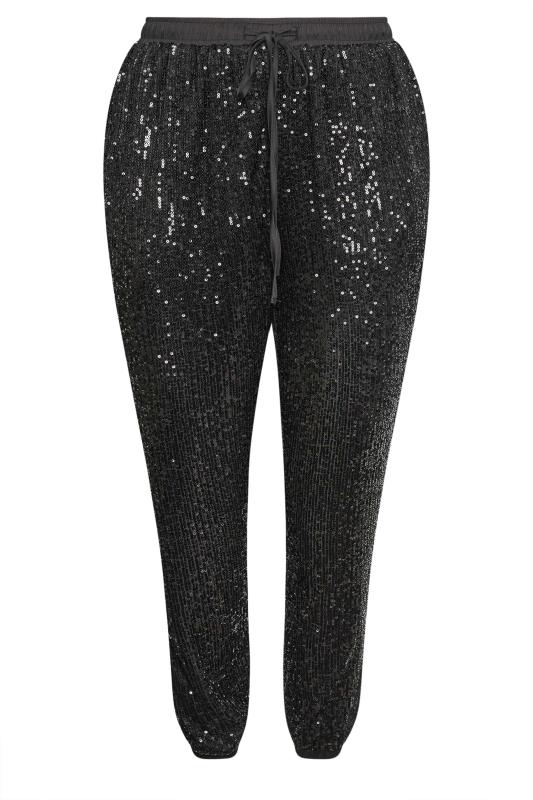 City Chic Black Sequin Trousers 5