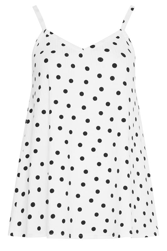 YOURS Plus Size White Polka Dot Swing Cami | Yours Clothing 5