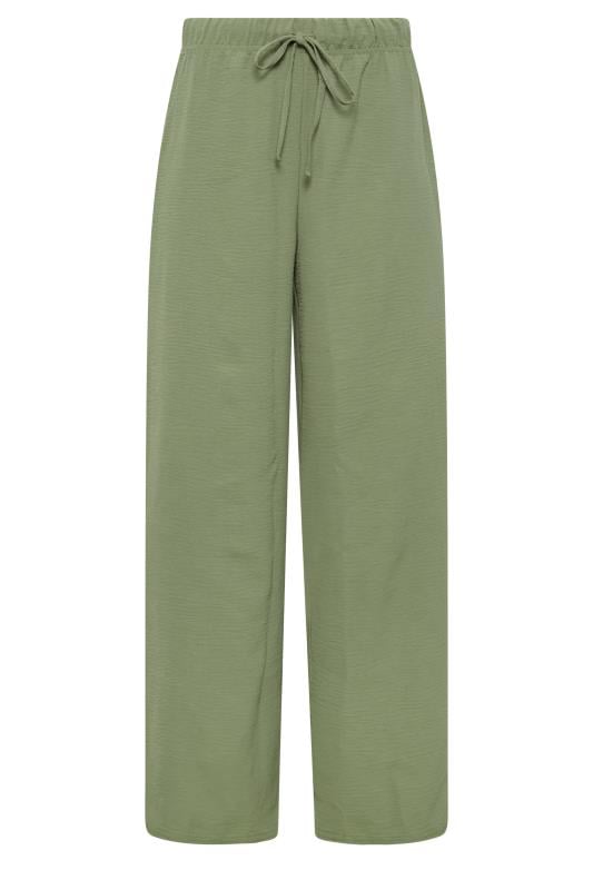 M&Co Khaki Green Crepe Wide Leg Trousers | M&Co 6