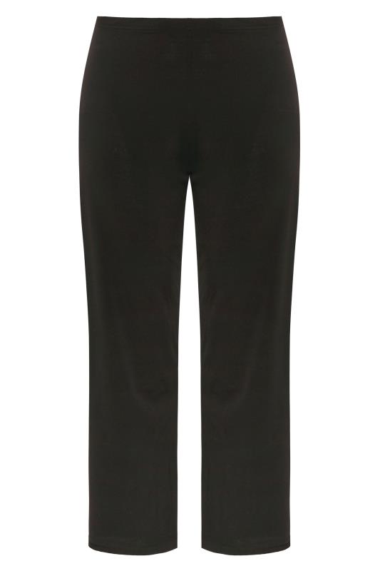 Plus Size Black Pull On Ribbed Bootcut Stretch Trousers  | Yours Clothing 5