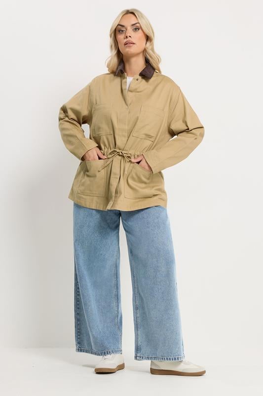 YOURS Plus Size Stone Brown Carpenter Jacket | Yours Clothing 2