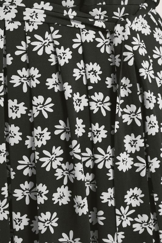 YOURS Plus Size Black Floral Short Sleeve Wrap Maxi Dress | Yours Clothing  4