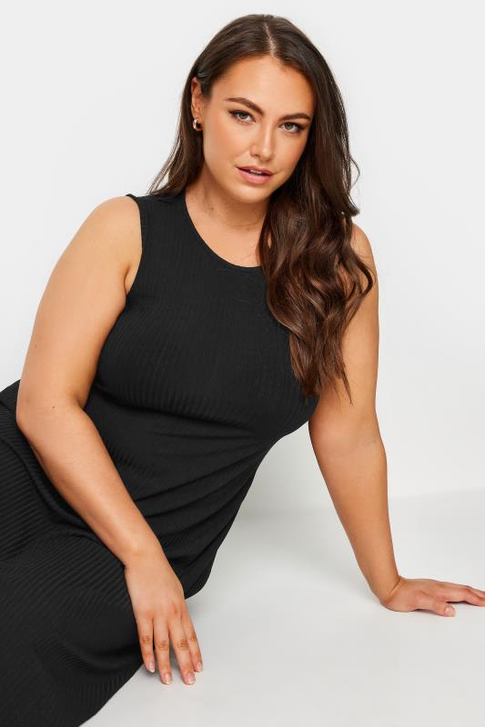 YOURS Plus Size Black Sleeveless Swing Maxi Dress | Yours Clothing 4