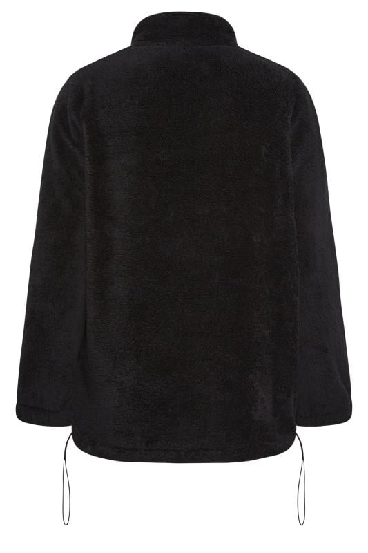YOURS Plus Size Black Half Zip Fleece Sweatshirt | Yours Clothing 6