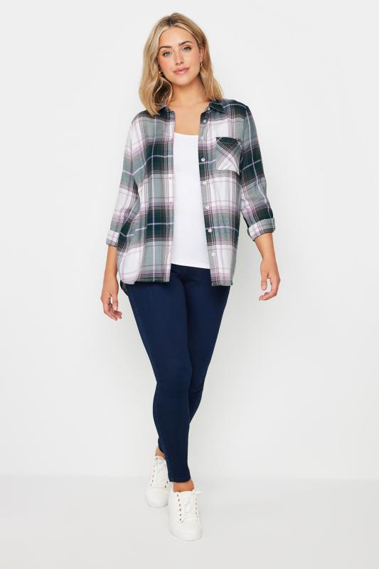 M&Co Purple Checked Boyfriend Shirt | M&Co 2