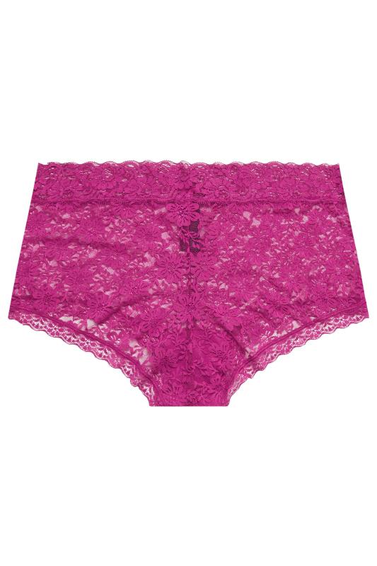 YOURS 3 PACK Plus Size Pink & Blue Lace Mid Rise Shorts | Yours Clothing  5