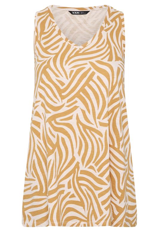 YOURS Plus Size Gold Zebra Vest Top | Yours Clothing 5