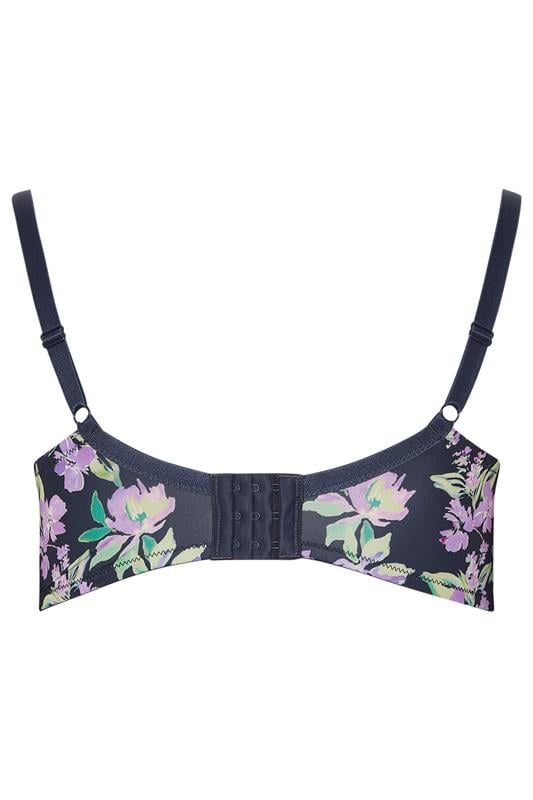 YOURS 2 PACK Plus Size Black & Purple Floral Underwired Bras | Yours Clothing 4