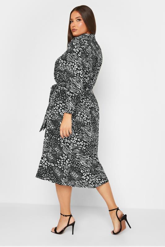 YOURS LONDON Plus Size Black Animal Print Shirt Dress | Yours Clothing 3