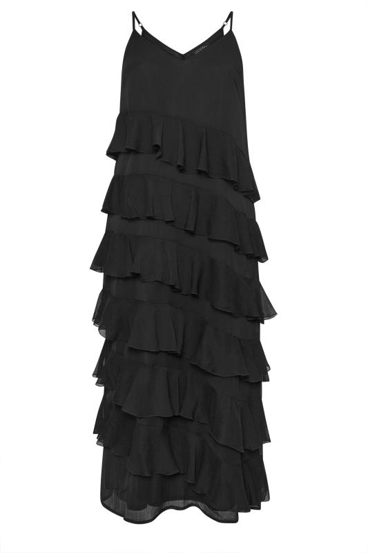 LIMITED COLLECTION Plus Size Black Frill Maxi Dress | Yours Clothing 5