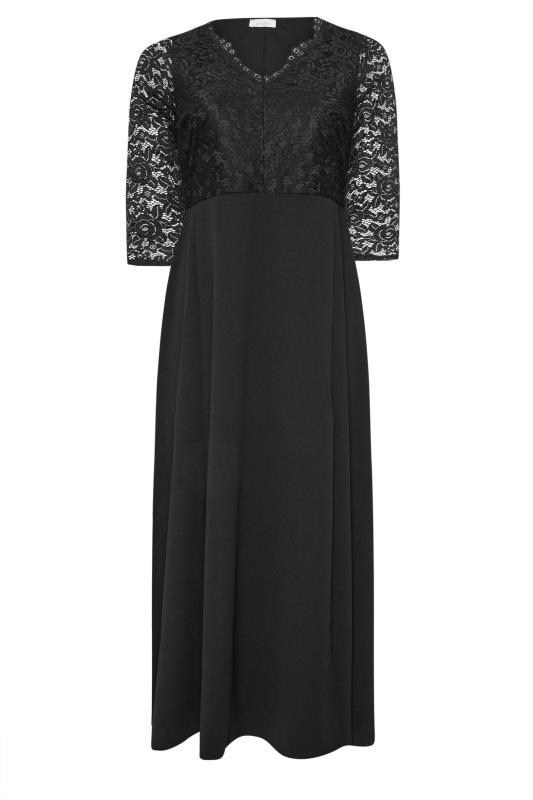 YOURS LONDON Plus Size Black Lace Maxi Dress | Yours Clothing 5
