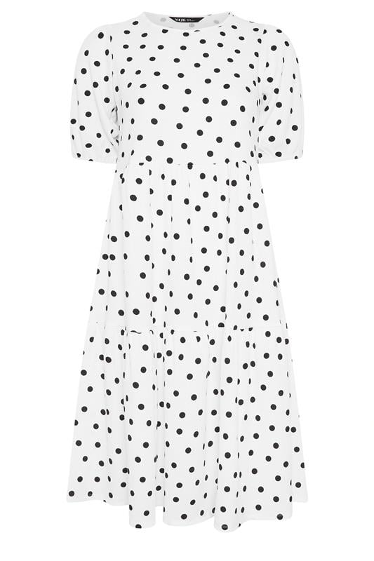 YOURS Plus Size White Polka Dot Tiered Maxi Dress | Yours Clothing 6