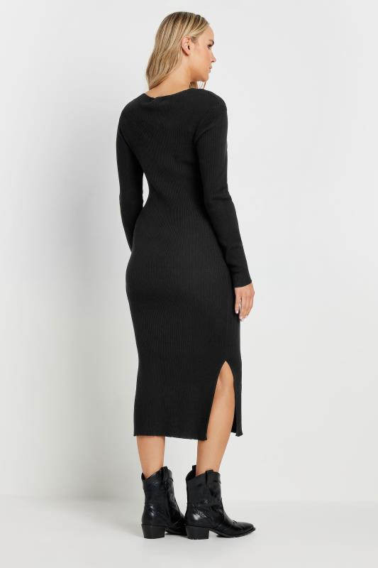 LTS Tall Black Sweetheart Neck Knitted Dress | Long Tall Sally 4