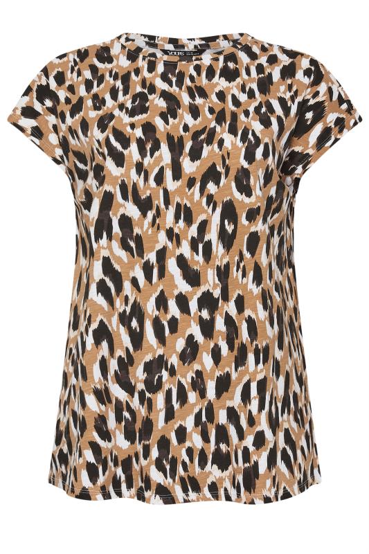 YOURS Plus Size Natural Brown Leopard Print Top | Yours Clothing  6