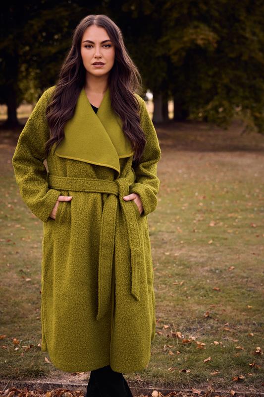 Plus Size  EVANS Curve Green Waterfall Coat