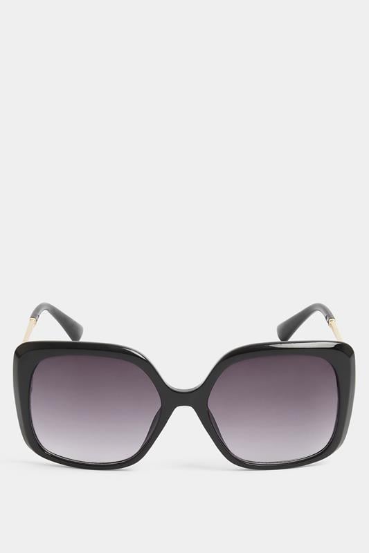 Black Square Oversized Sunglasses | Yours Clothing 1