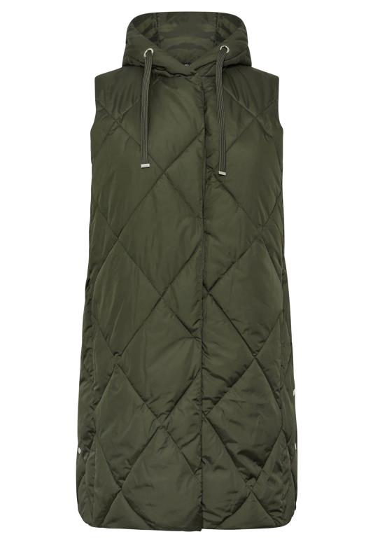 YOURS Plus Size Khaki Green Quilted Gilet | Yours Clothing 6