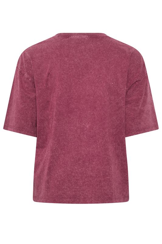 LIMITED COLLECTION Plus Size Red Acid Wash Seam Detail Top | Yours Clothing 2