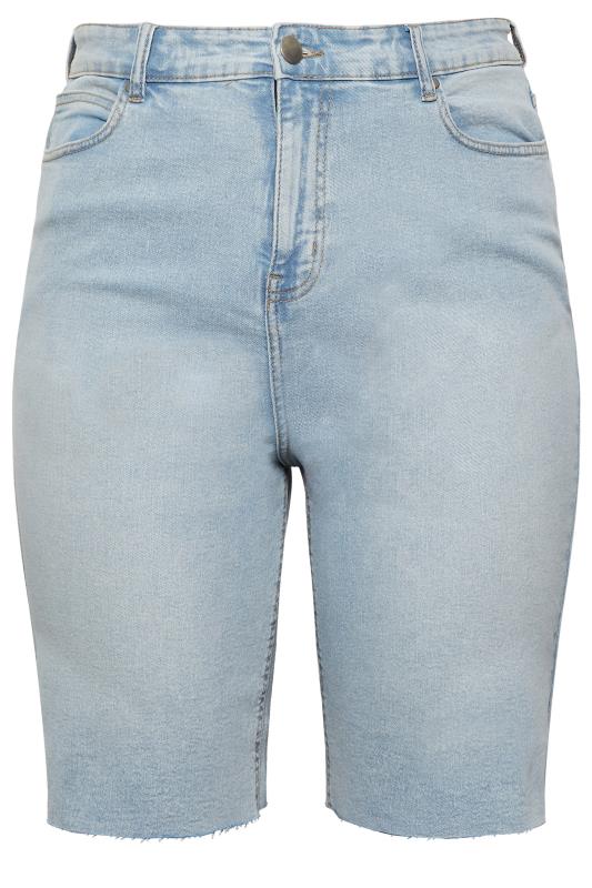 YOURS Curve Plus Size Light Blue Bermuda Shorts | Yours Clothing  6