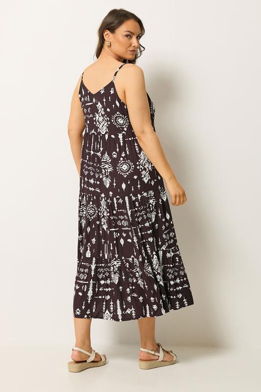 YOURS Plus Size Brown Tiered Maxi Dress | Yours Clothing 2