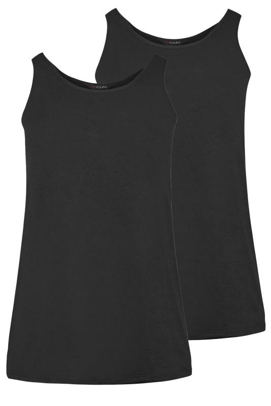 YOURS 2 PACK Curve Black Core Vest Tops 5