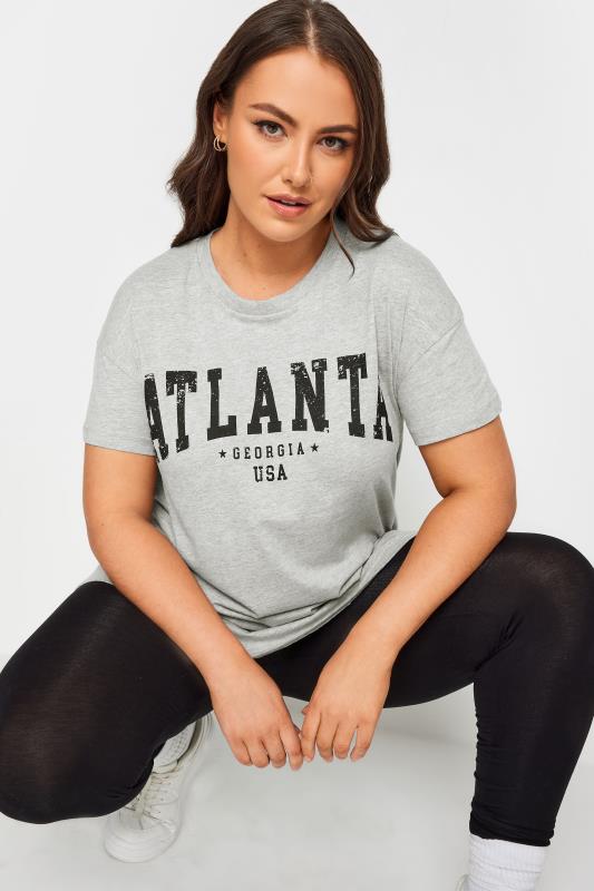 YOURS Plus Size Grey 'Atlanta' Slogan T-Shirt | Yours Clothing 4