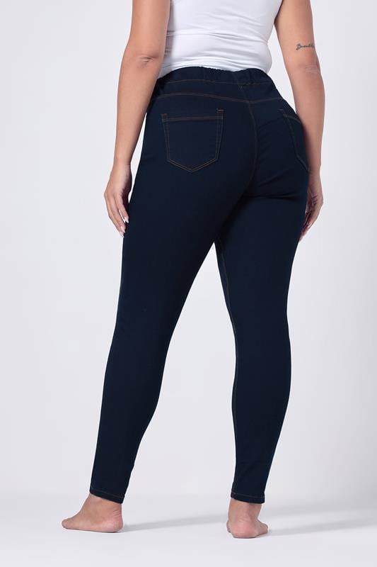 Plus Size Indigo Blue Stretch Pull On JENNY Jeggings | Yours Clothing 2
