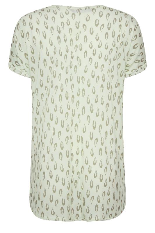 YOURS Curve Plus Size White Animal Print V-Neck Blouse | Yours Clothing  7