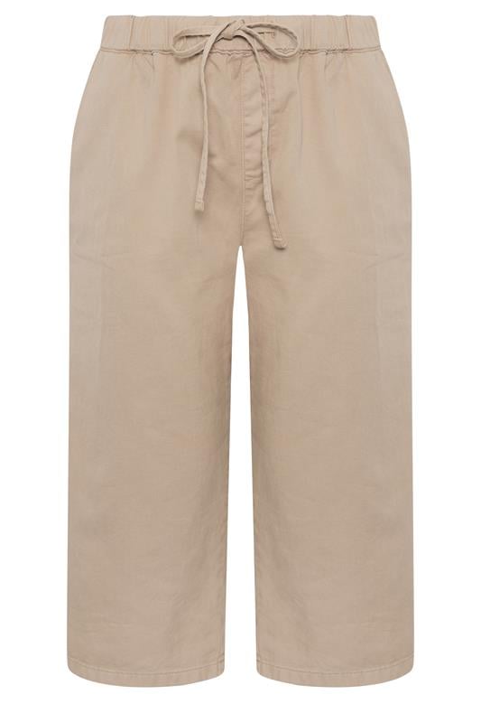 YOURS Plus Size Natural Brown Cropped Denim Trousers | Yours Clothing 5
