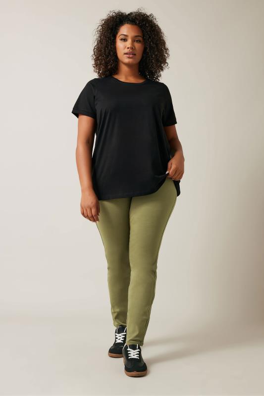 Skinny Pull On Olive Green Jeggings 2