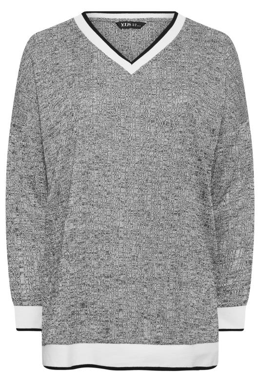 YOURS Plus Size Curve Grey Cable Knit Sweatshirt | Yours Clothing 5