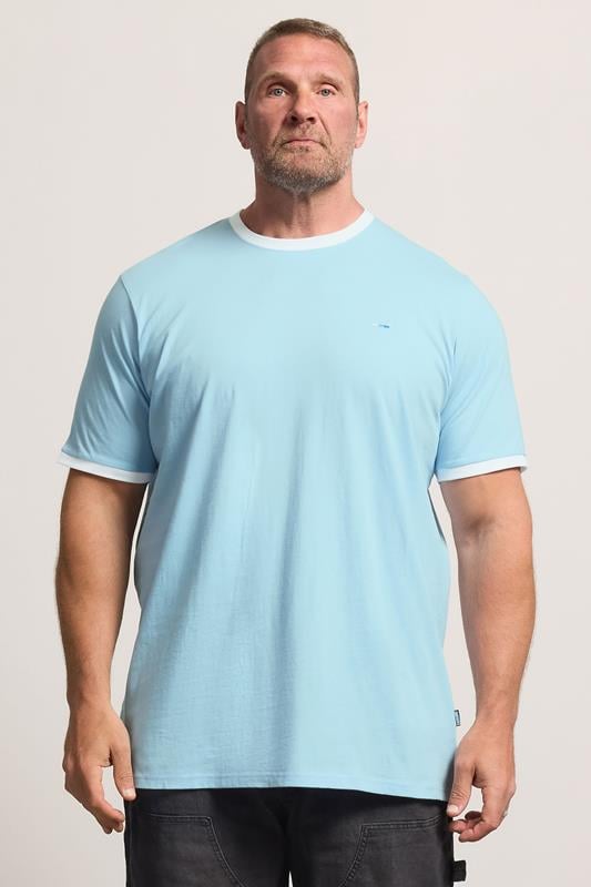 BadRhino Big & Tall Light Blue Extra Long Ringer T-Shirt | BadRhino 1