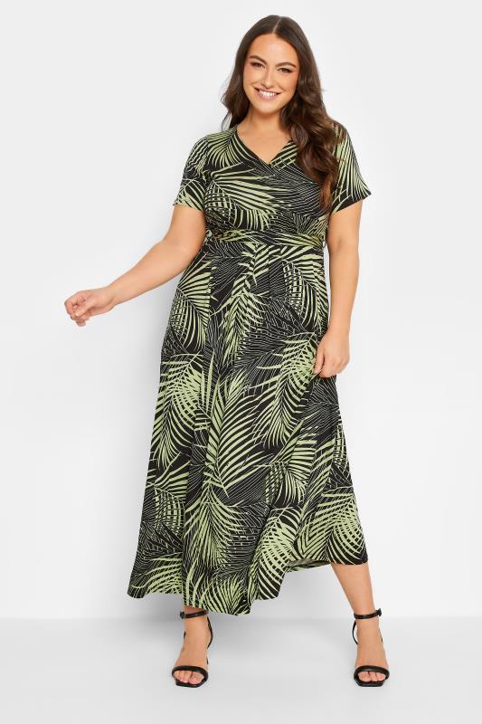 YOURS LONDON Plus Size Black Floral Wrap Dress