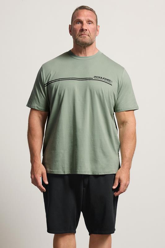 JACK & JONES Big & Tall Green T-Shirt & Shorts Set  1
