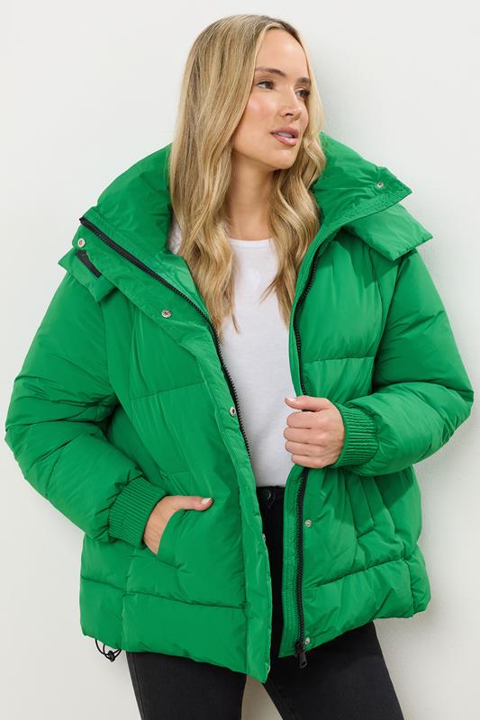 LTS Tall Green Oversized Padded Coat | Long Tall Sally 1