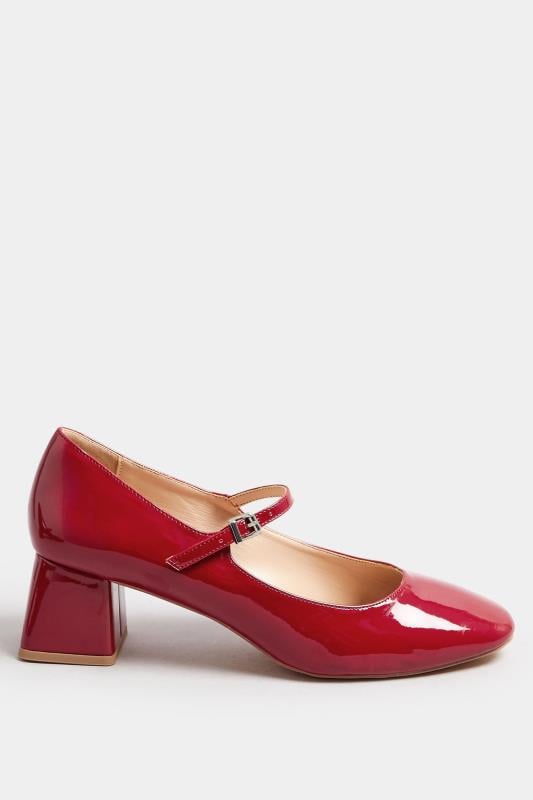 LTS Red Patent Mary Jane Block Midi Heels In Standard Fit | Long Tall Sally 3